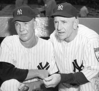 Yankees P Bob Kuzava and Manager Casey Stengel